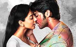 Poster of upcoming Tamil film Adithya Varma featuring Dhruv Vikram and Banita Sandhu